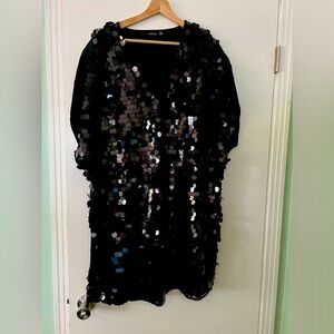 Boohoo black sequin mini dress size size 20